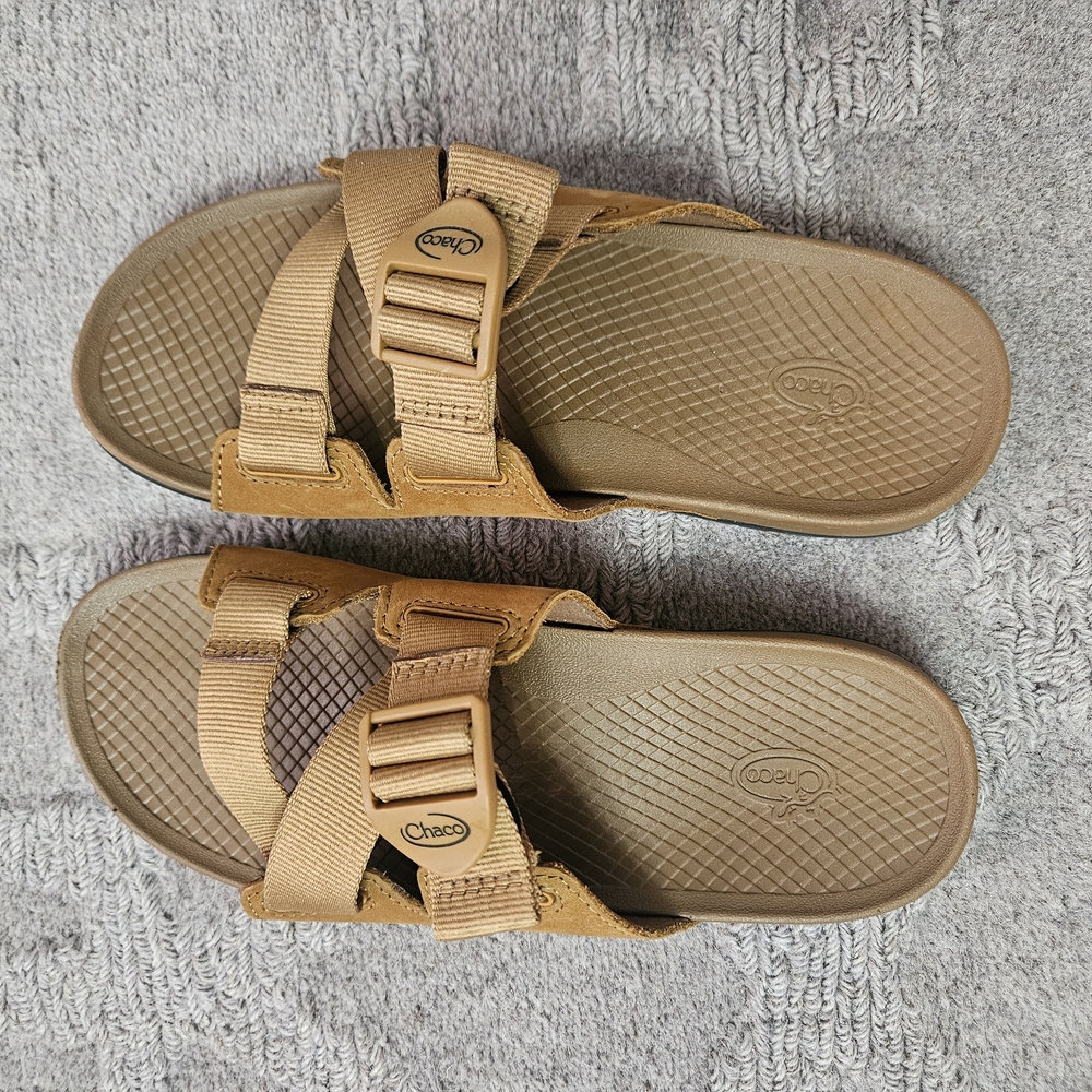 Chaco Tan Sandals with Adjustable Straps and Textured Sole